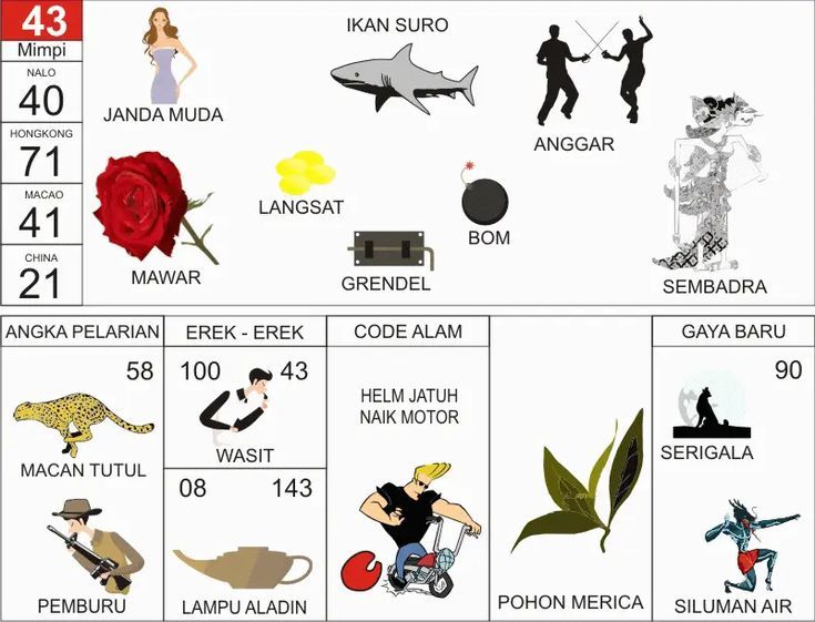 Erek Erek 43 2D Bergambar dan Buku Tapsir Mimpi Lengkap