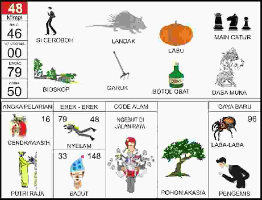 Erek Erek 48 2D Bergambar dan Buku Tapsir Mimpi Lengkap